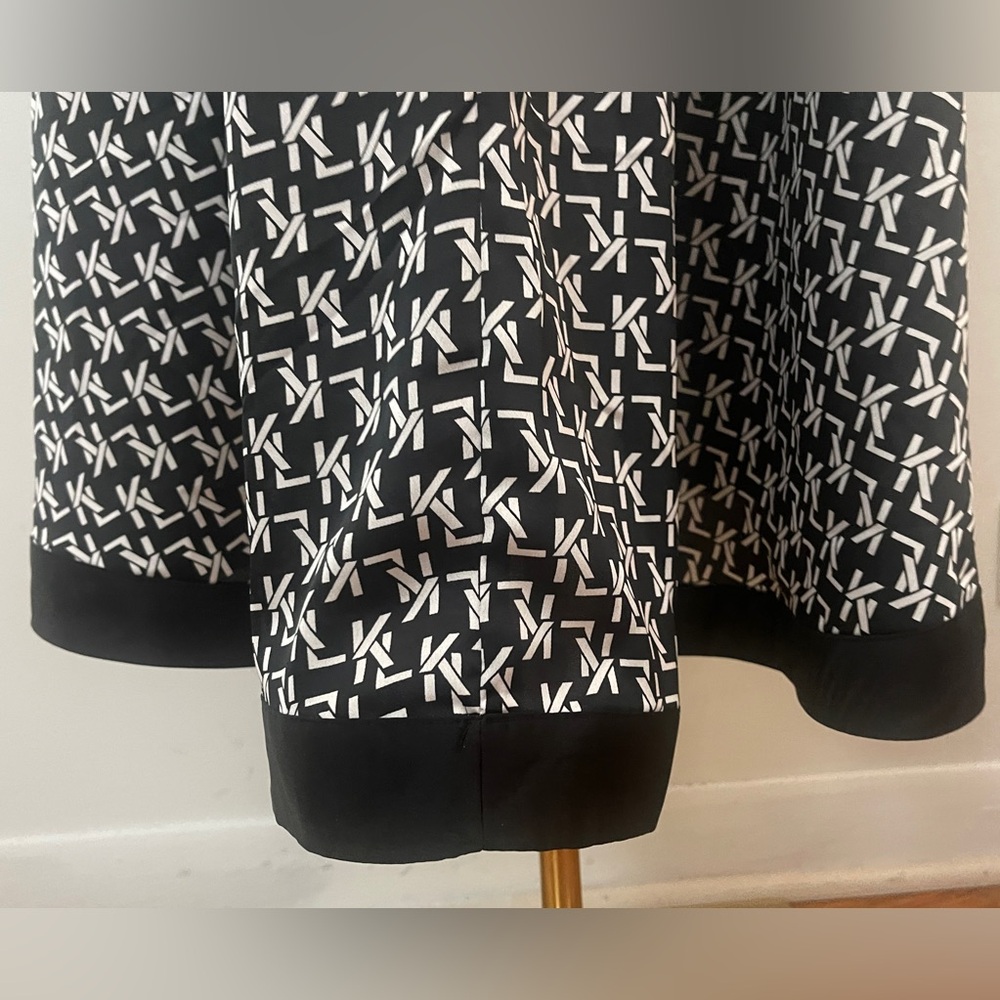 KARL LAGERFELD Paris Women's Black White Sleeveless High-Low Maxi Dress Size 4 - Picture 13 of 15